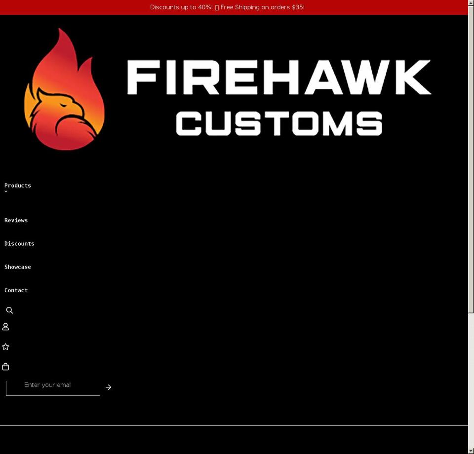 firehawkcustoms.com shopify website screenshot