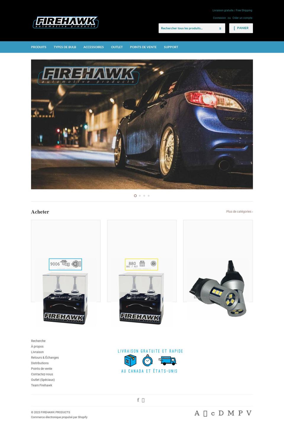 firehawkproducts.com — Shopify storefront screenshot