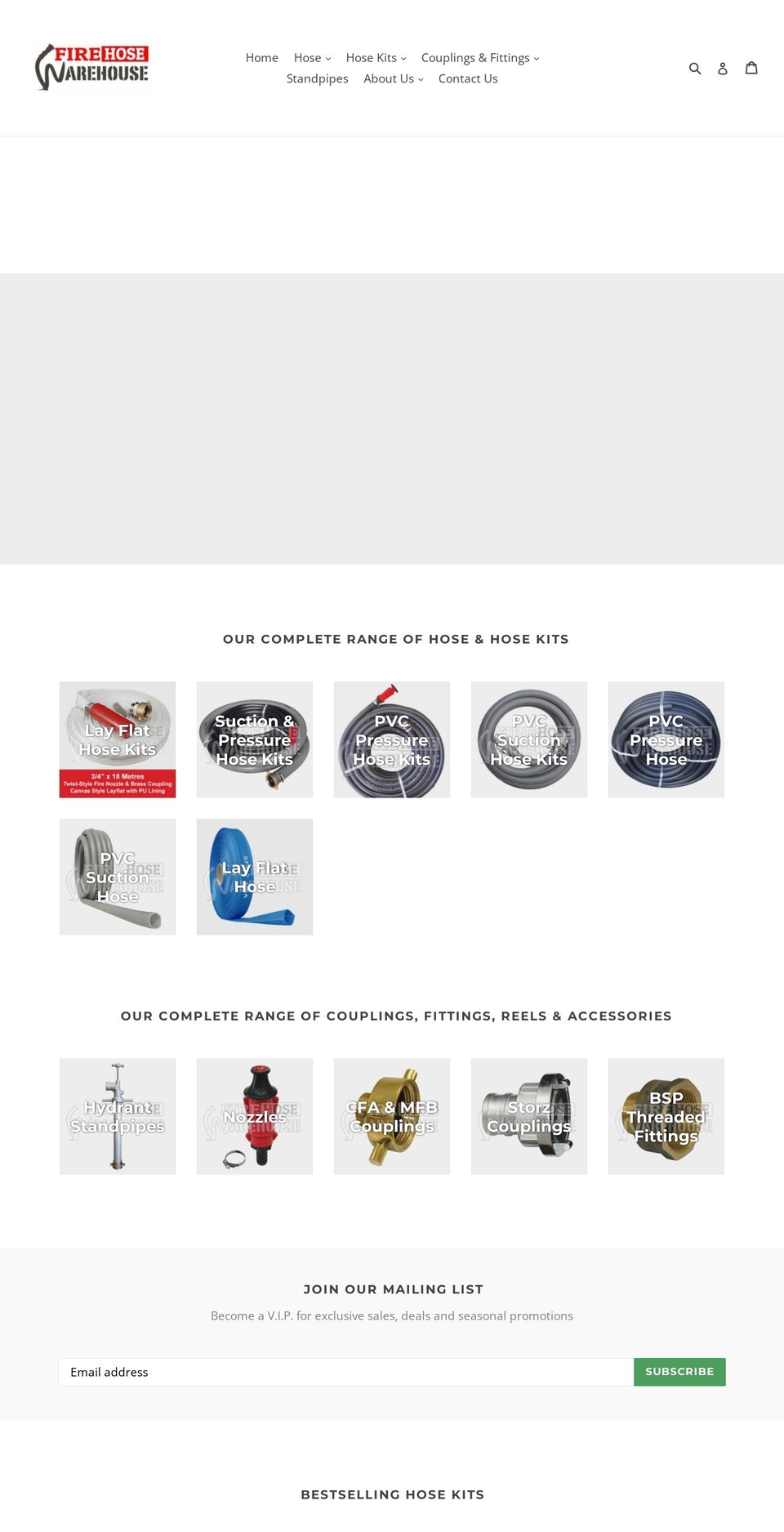 firehosewarehouse.com.au shopify website screenshot