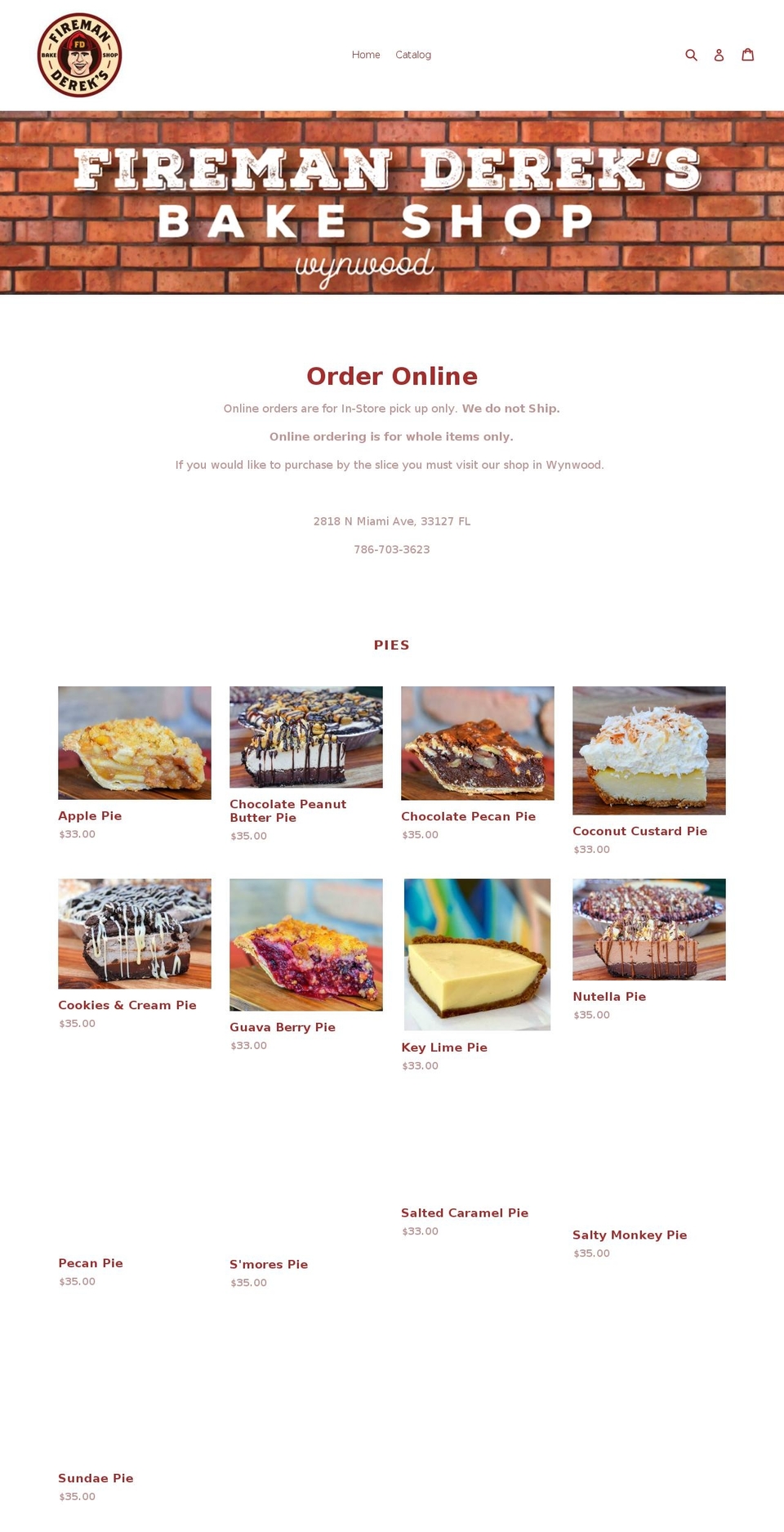 firemandereks.com — Shopify storefront screenshot