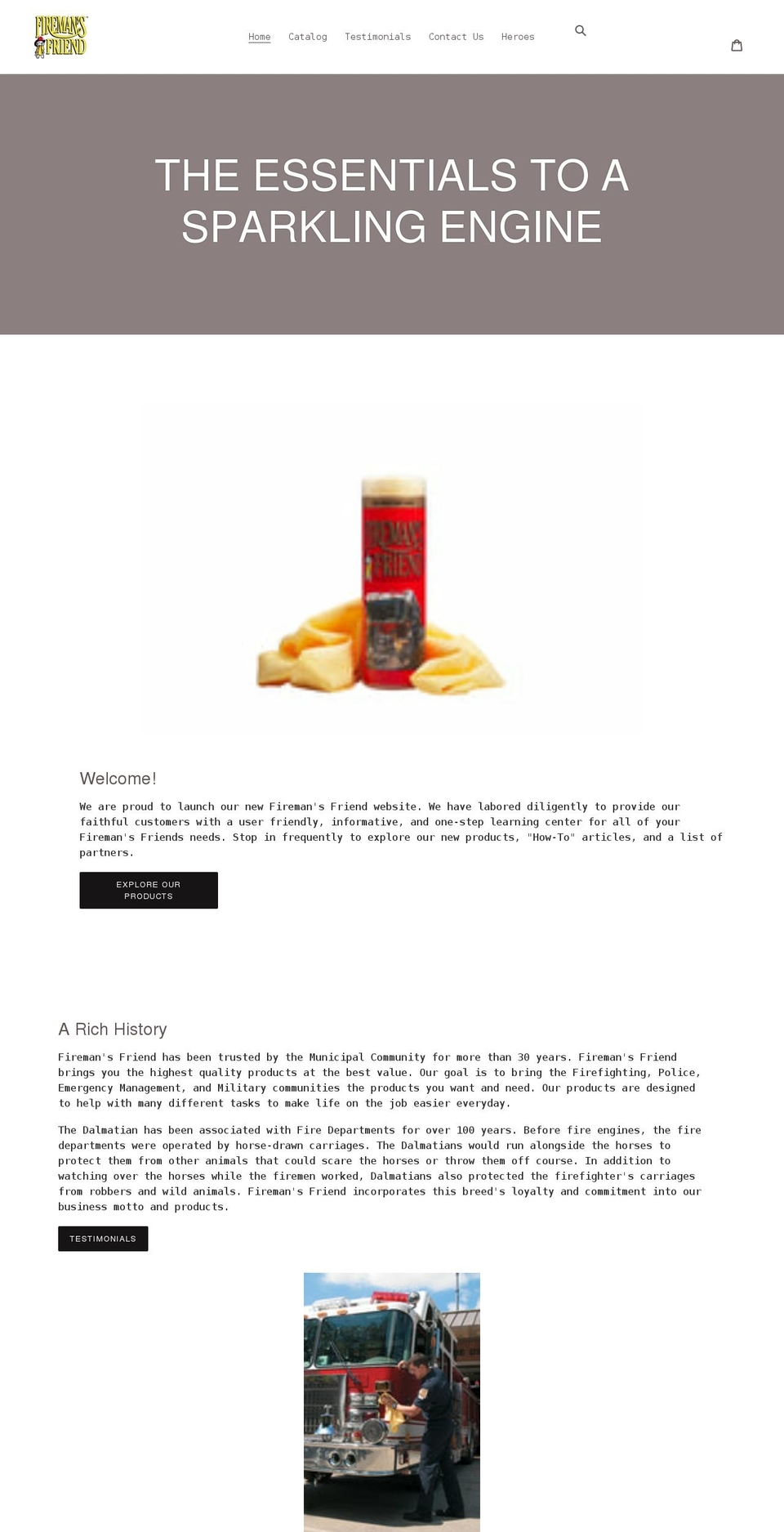 firemansfriend.net shopify website screenshot