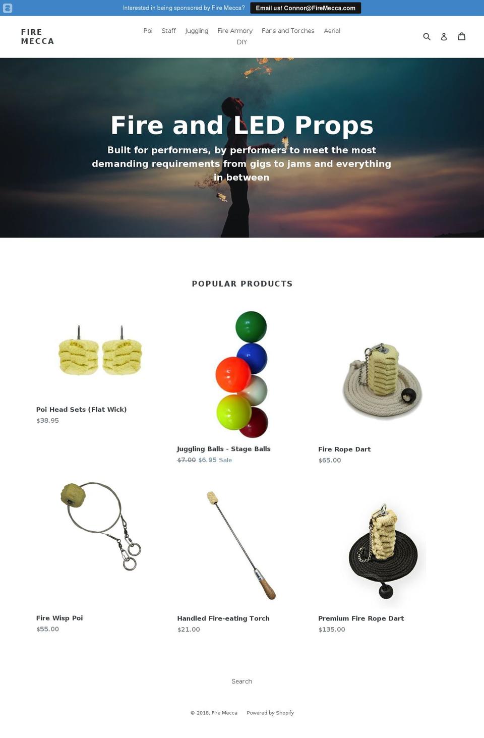firemecca.com shopify website screenshot