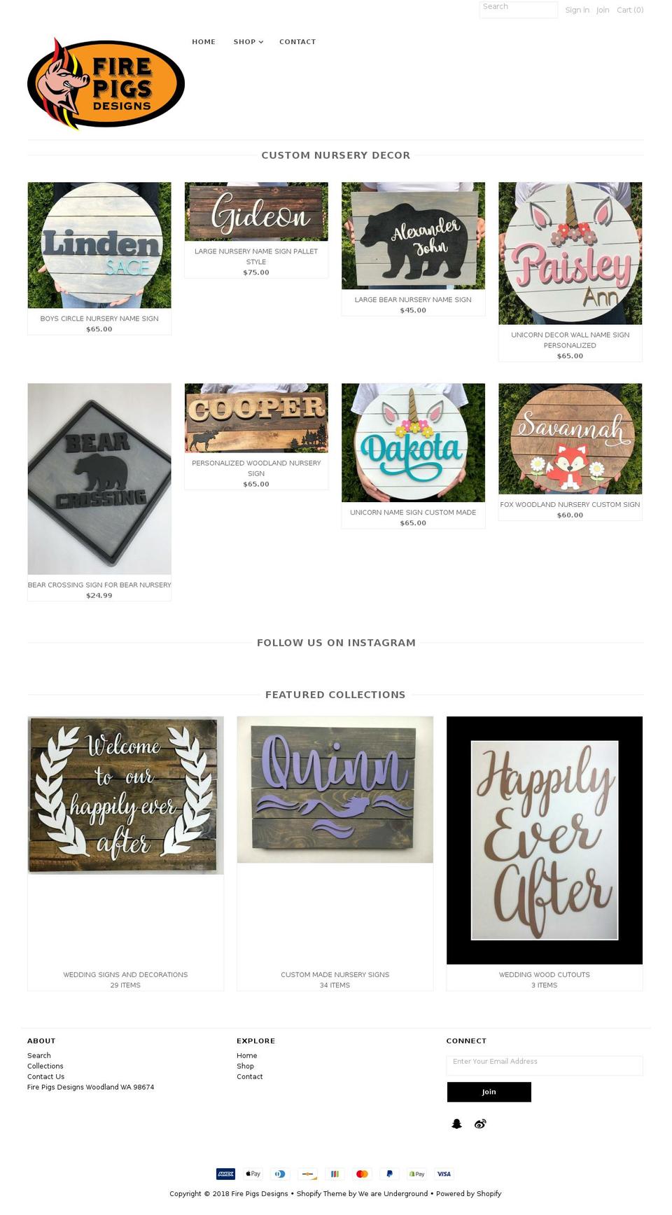 firepigsretail.com shopify website screenshot