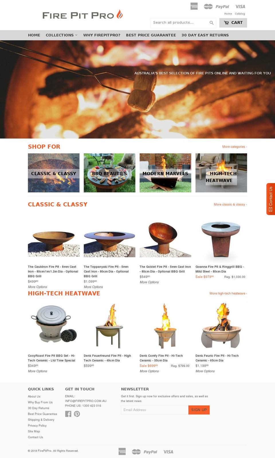 firepitpro.com.au shopify website screenshot