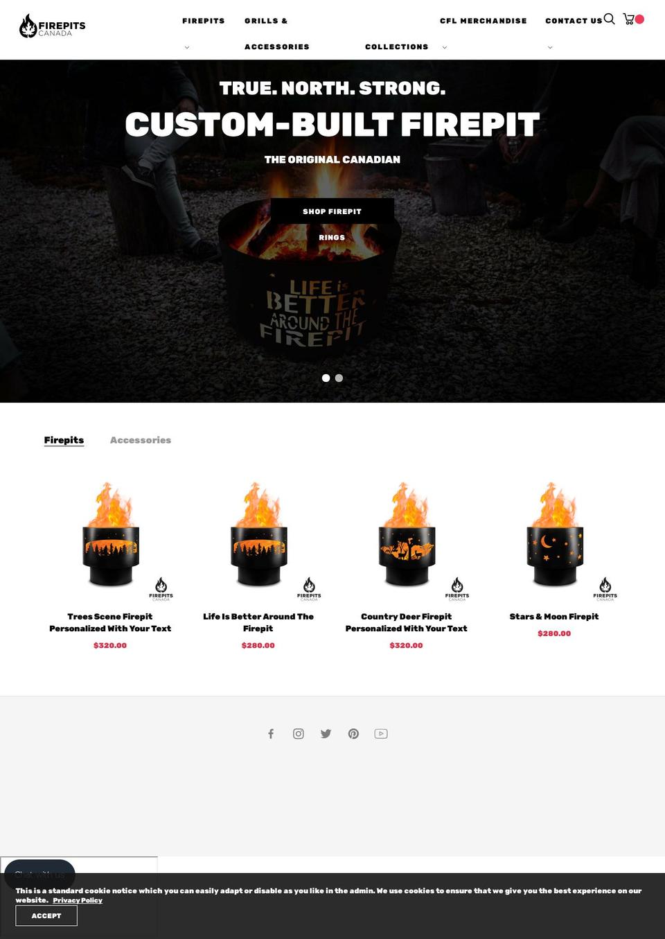 firepitscanada.com shopify website screenshot
