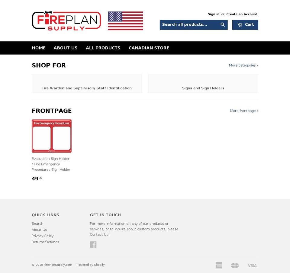 fireplansupply.com shopify website screenshot