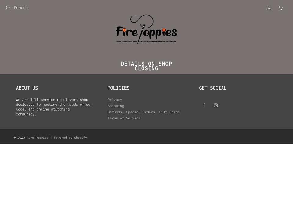 firepoppies.com shopify website screenshot