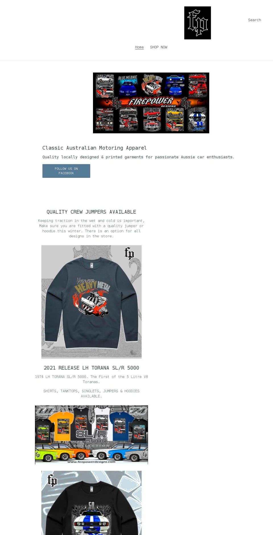 firepowerdesigns.com shopify website screenshot