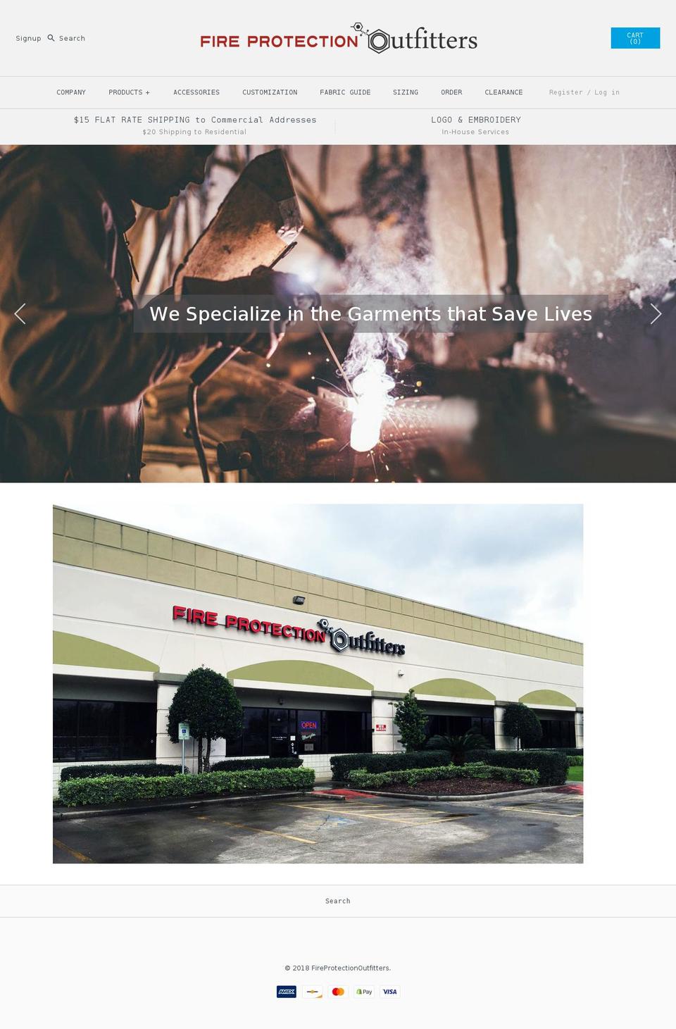 fireprotectionoutfitters.com shopify website screenshot
