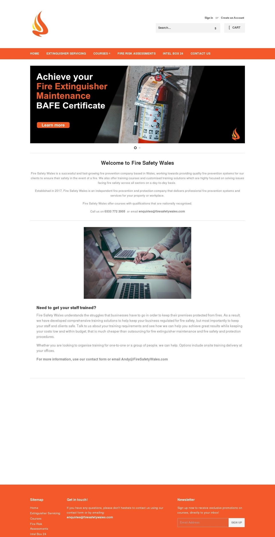 firesafetywales.com shopify website screenshot