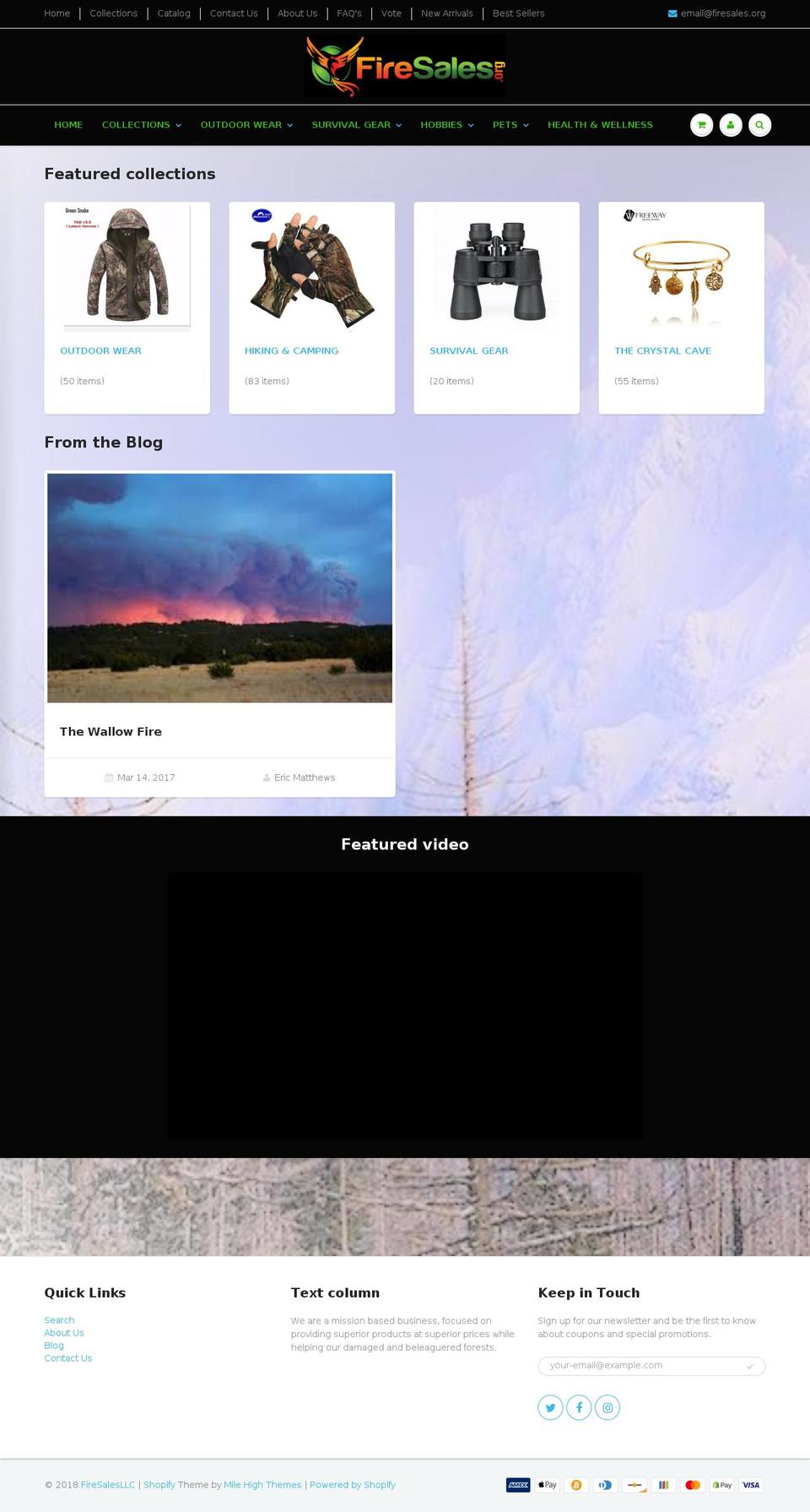firesales.org shopify website screenshot