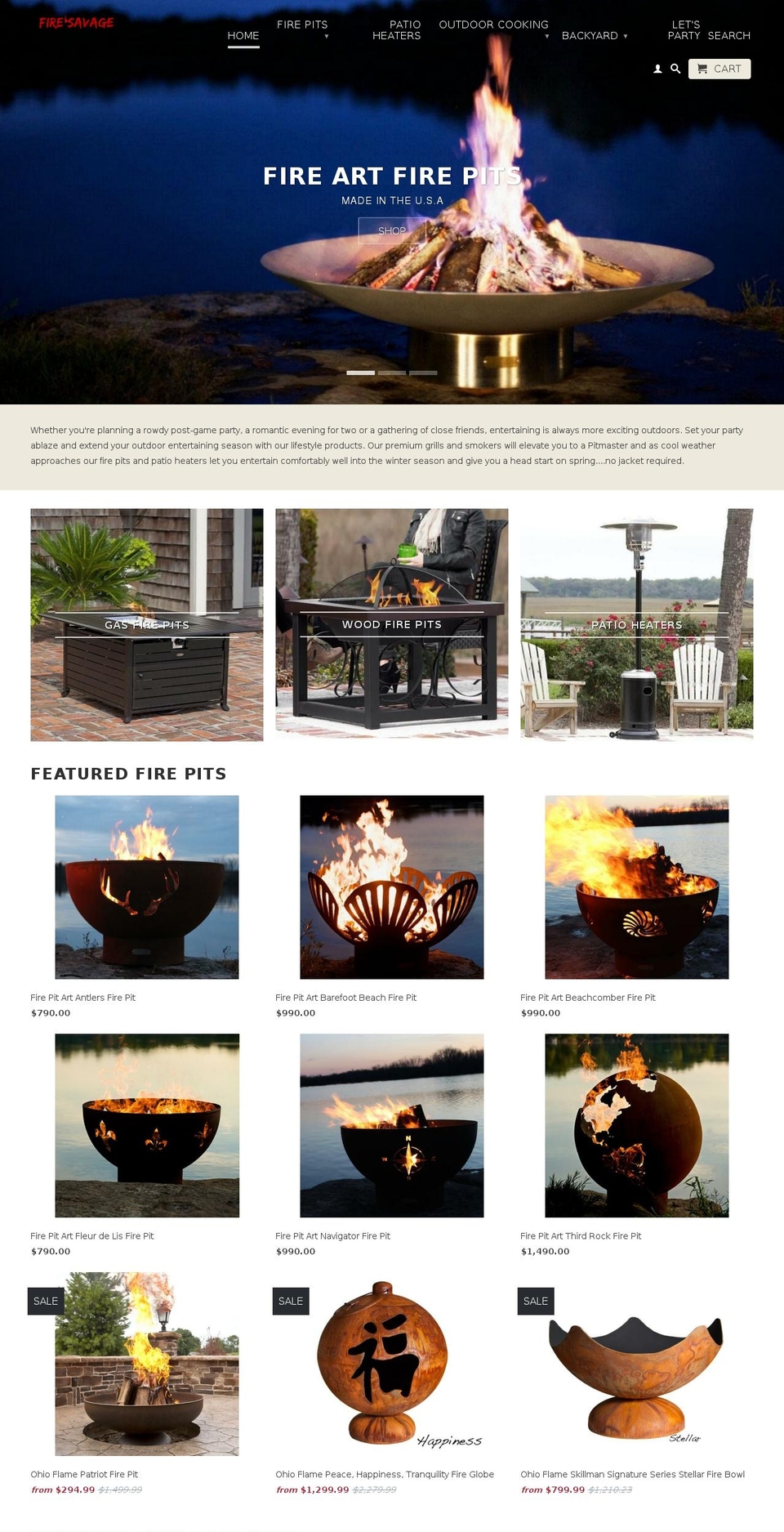 firesavage.com shopify website screenshot