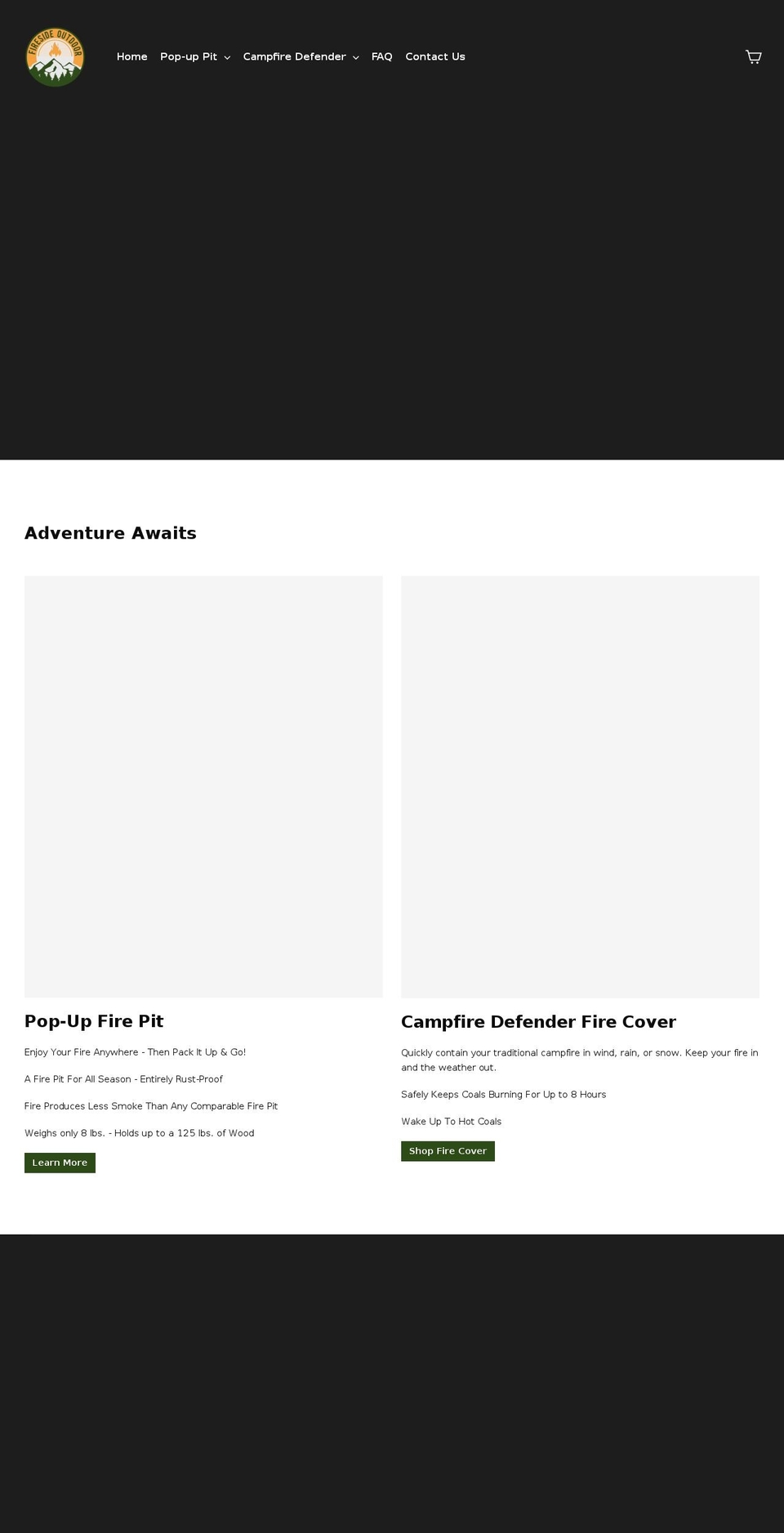 firesideoutdoor.com shopify website screenshot