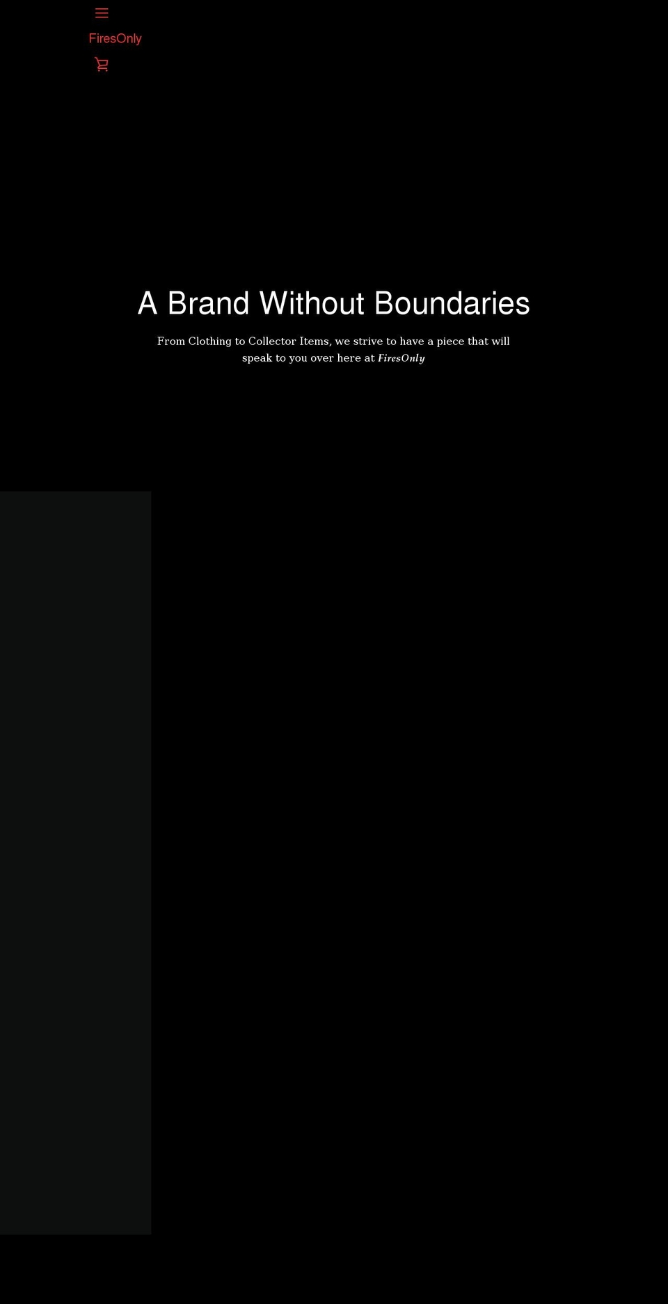 firesonly.com shopify website screenshot