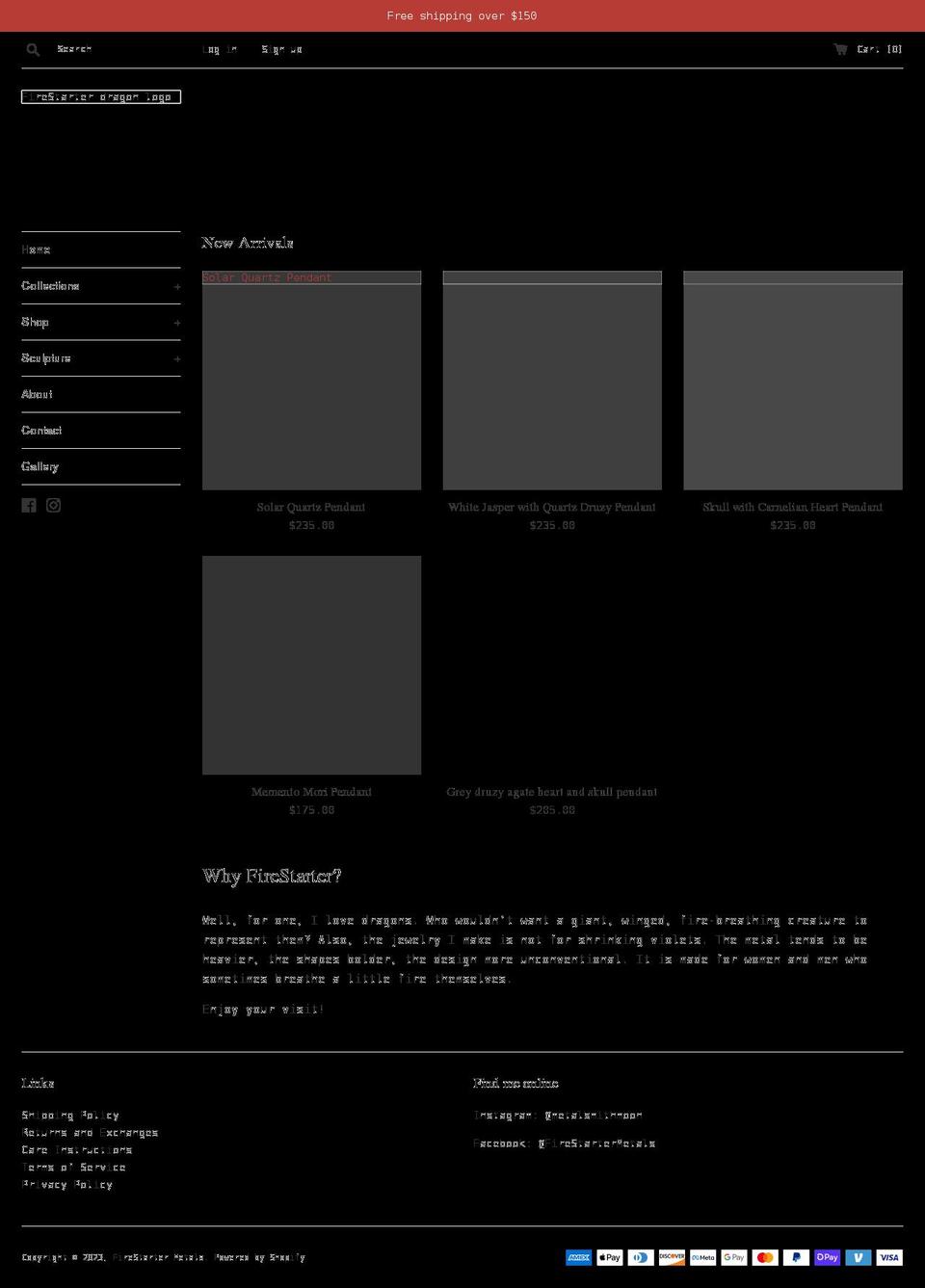 firestartermetals.com shopify website screenshot