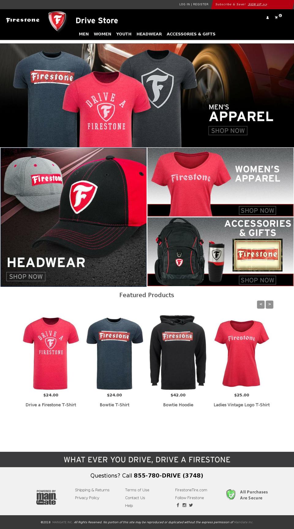 firestonedrivestore.com shopify website screenshot