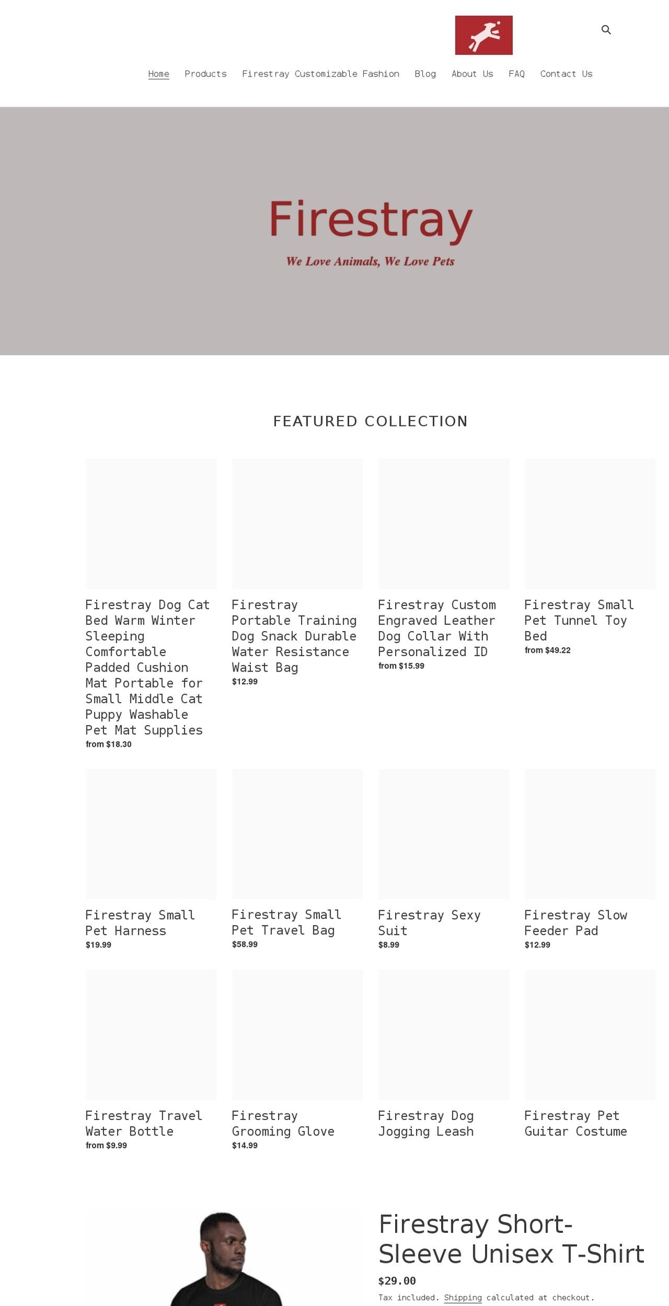 firestray.com shopify website screenshot