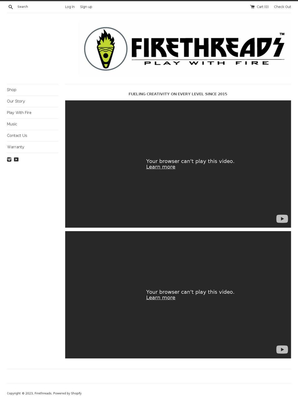 firethreads.myshopify.com shopify website screenshot
