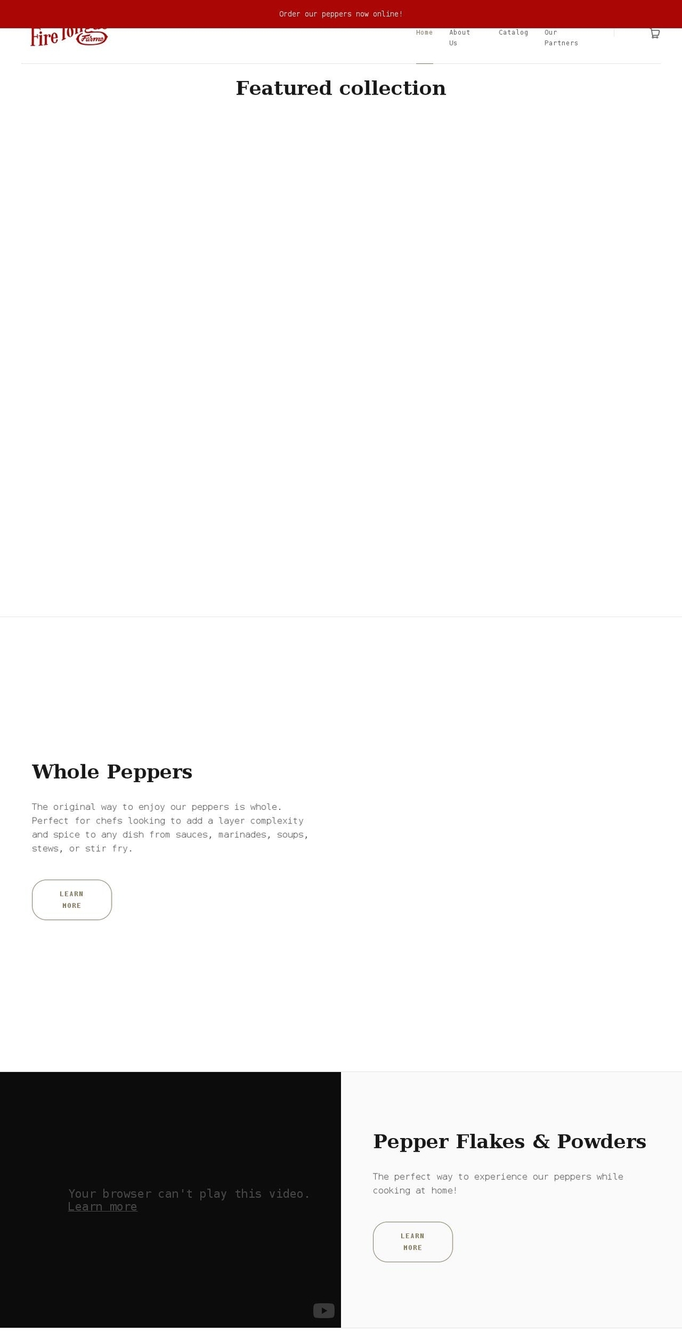 firetonguefarms.com shopify website screenshot