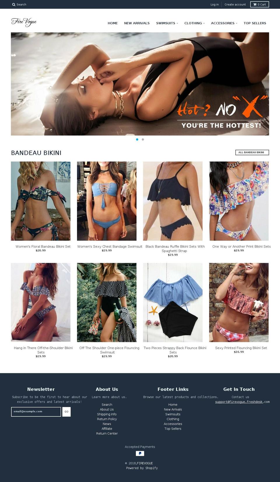 firevogue.com shopify website screenshot