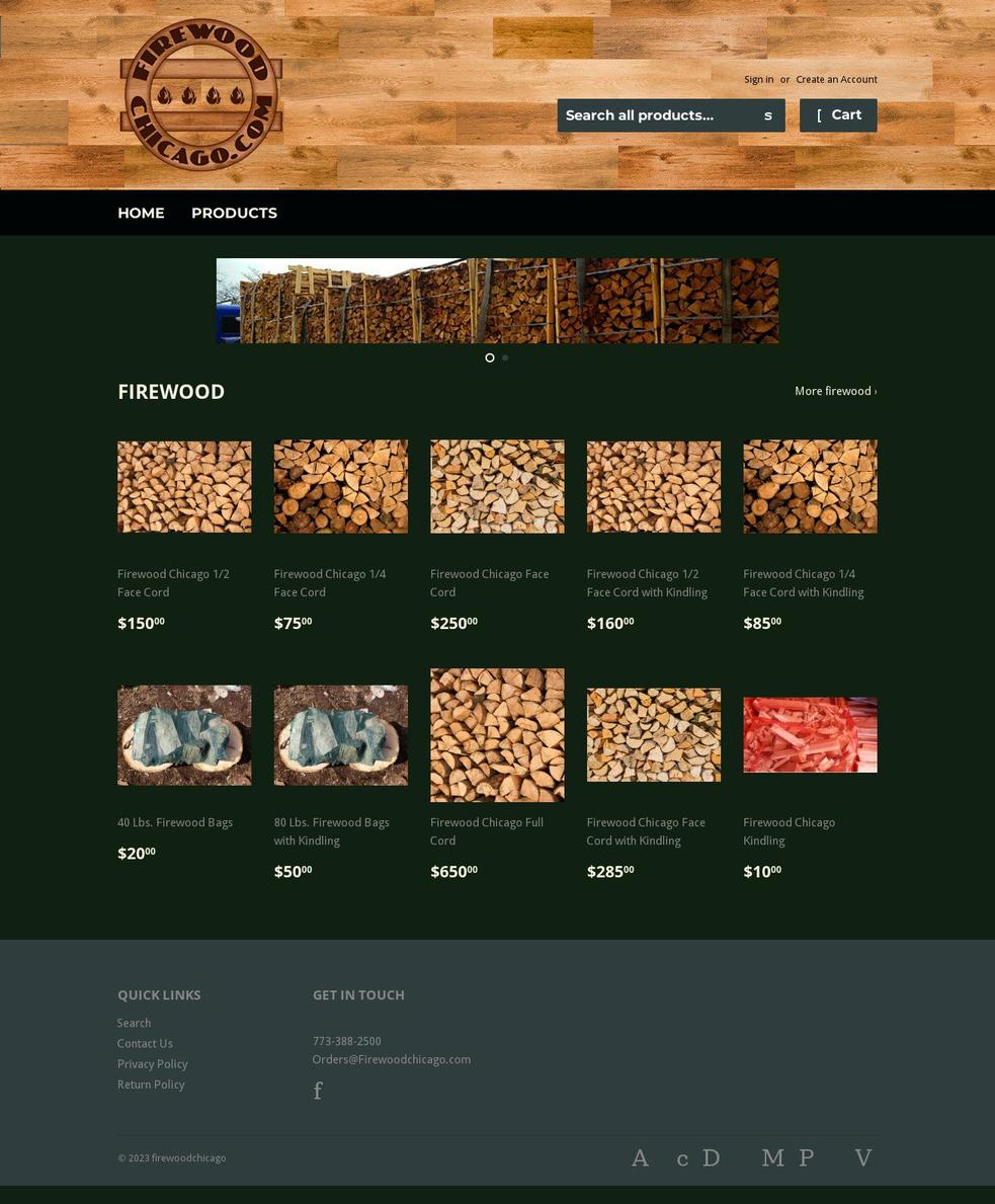 firewoodchicago.myshopify.com shopify website screenshot