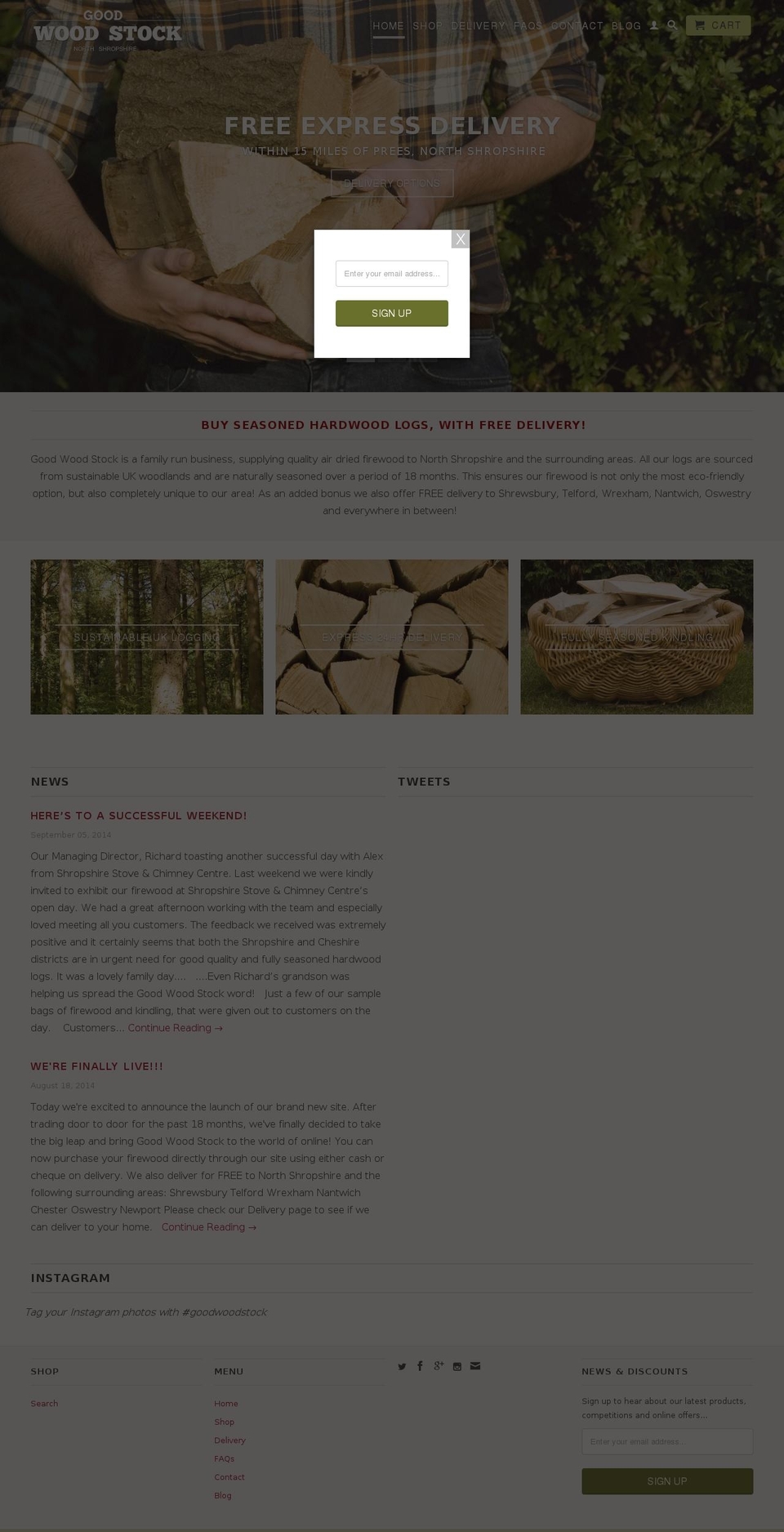 firewoodshropshire.com shopify website screenshot