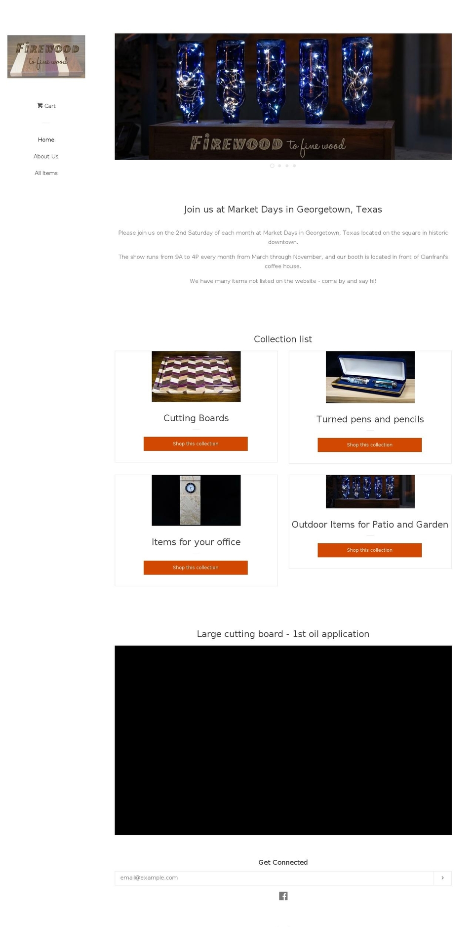 firewoodtofinewood.com shopify website screenshot