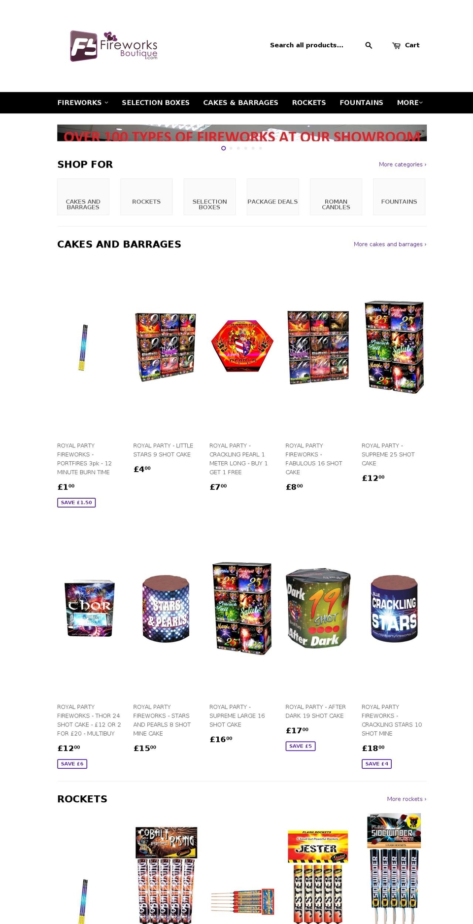 fireworksboutique.com shopify website screenshot