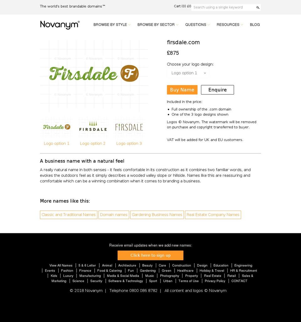 firsdale.com — Shopify storefront screenshot