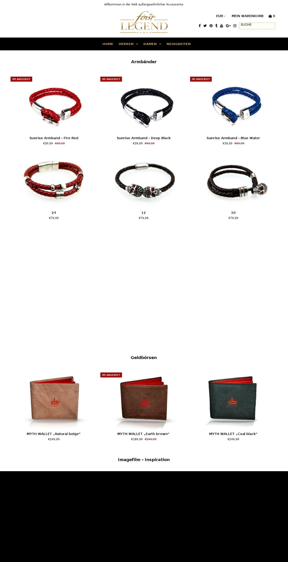 first-legend.com — Shopify storefront screenshot