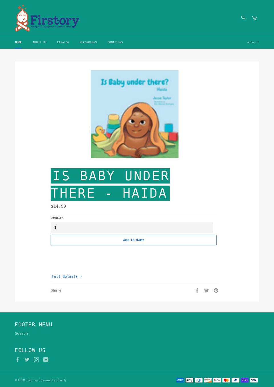 first-ory.com shopify website screenshot