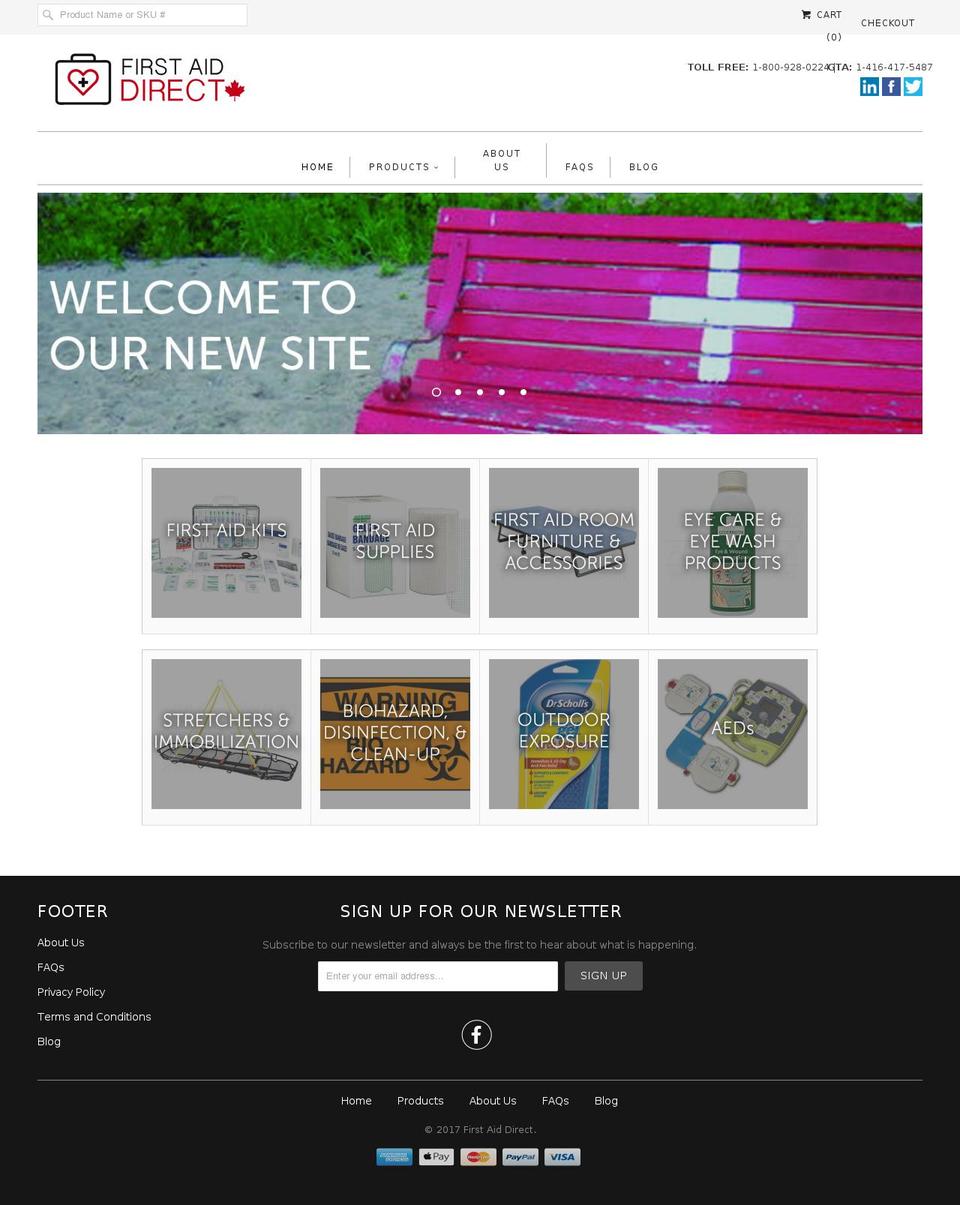 firstaiddirect.ca shopify website screenshot