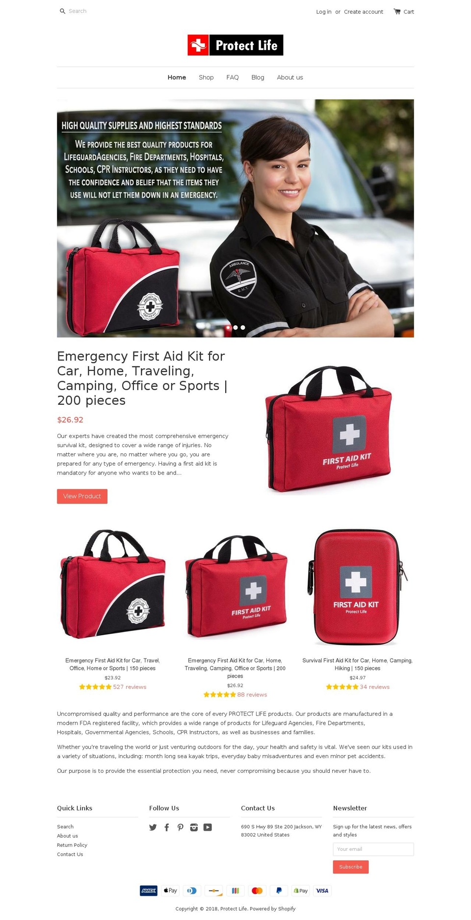 firstaidkitbag.com — Shopify storefront screenshot