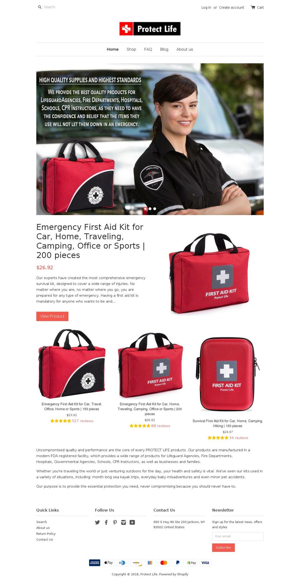 firstaidkitbox.com — Shopify storefront screenshot