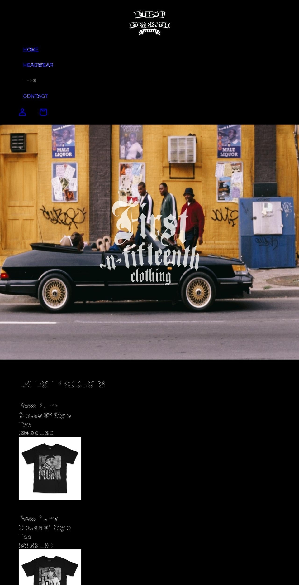 firstandfifteenthclothing.com shopify website screenshot