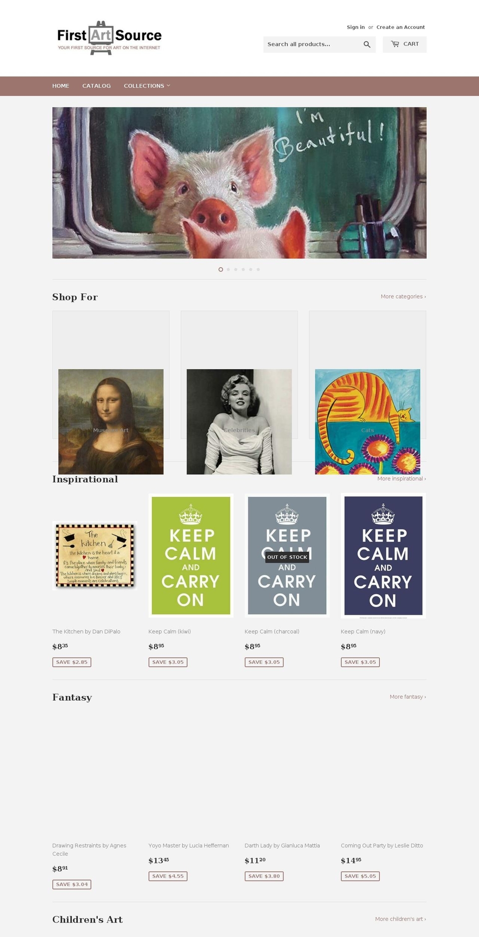 firstartsource.com shopify website screenshot