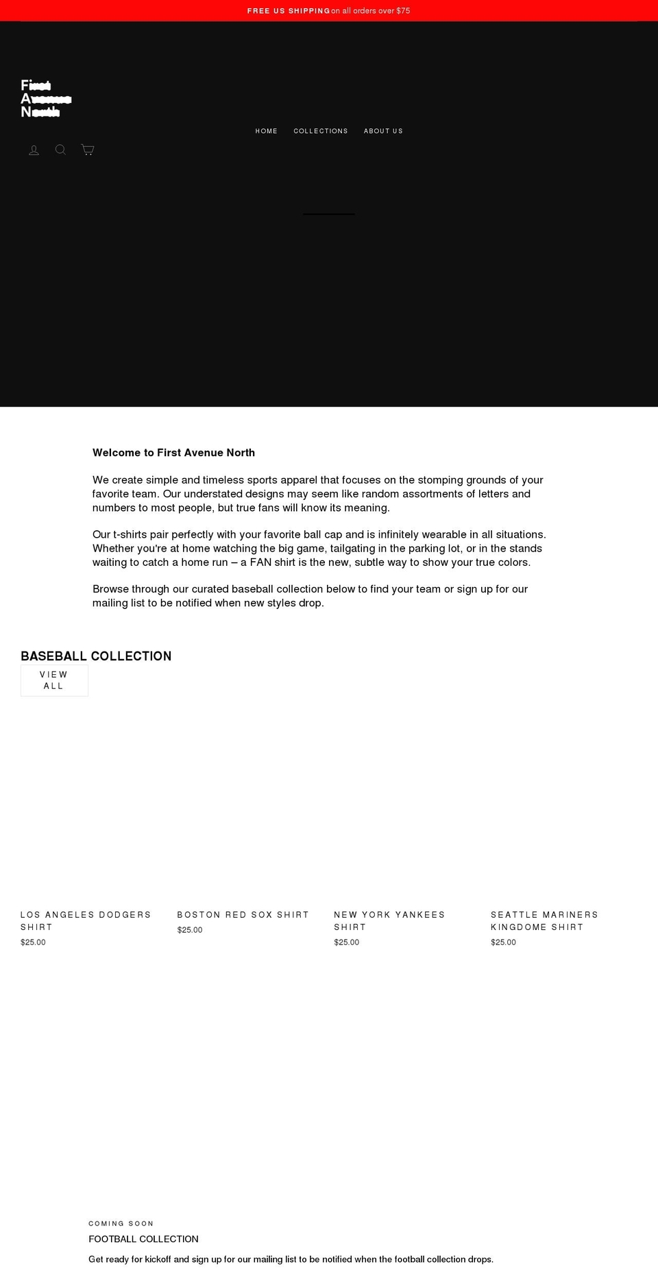 firstavenuenorth.com shopify website screenshot