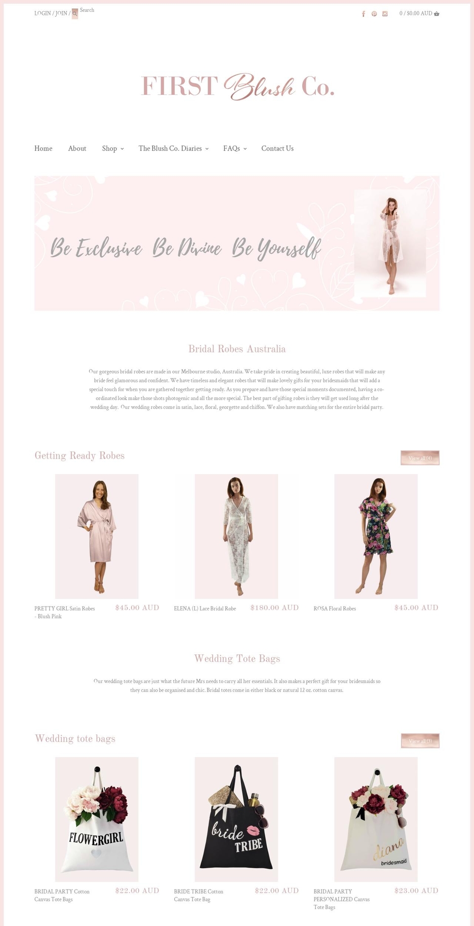 firstblushco.com.au shopify website screenshot