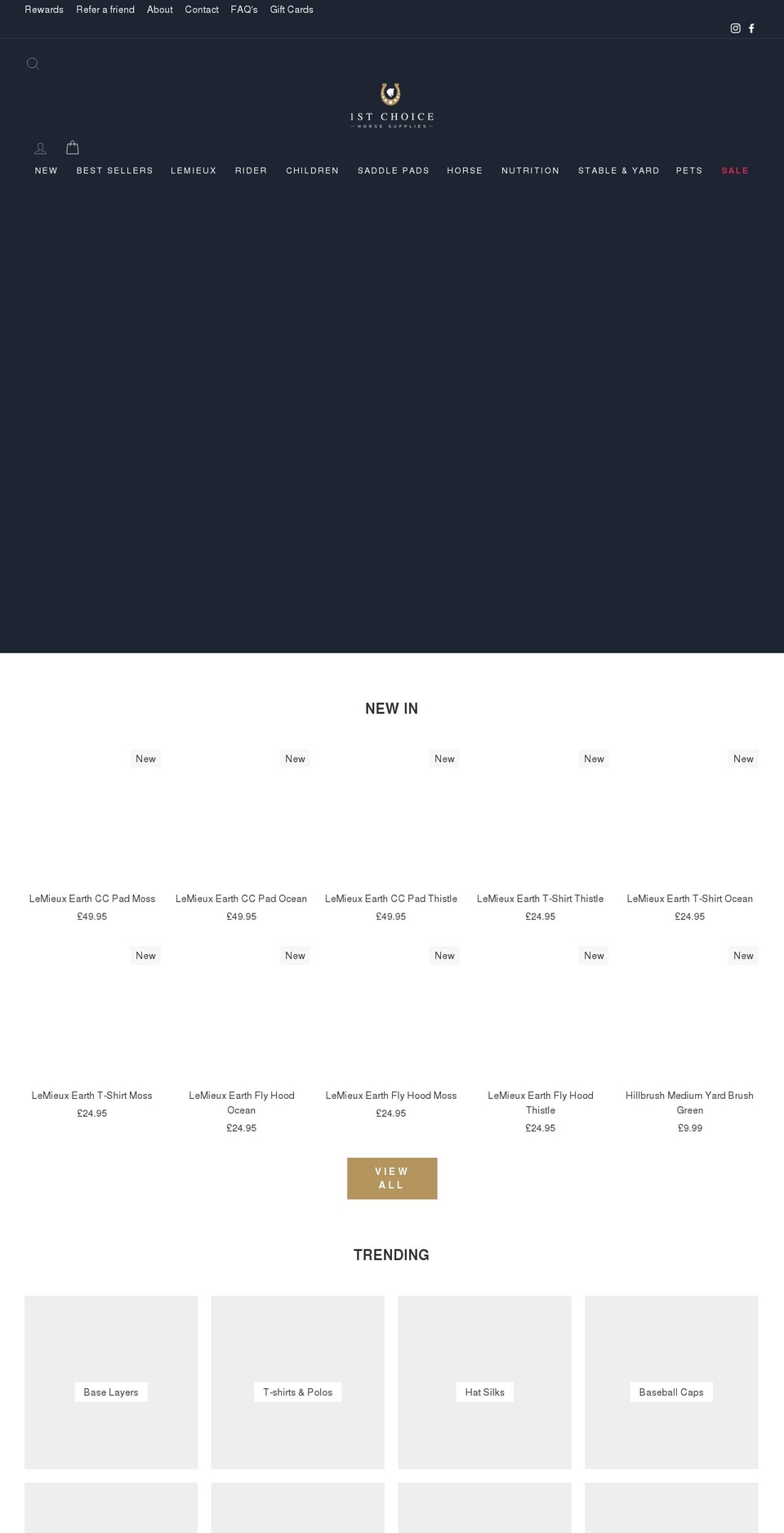 firstchoicehorsesupplies.co.uk shopify website screenshot