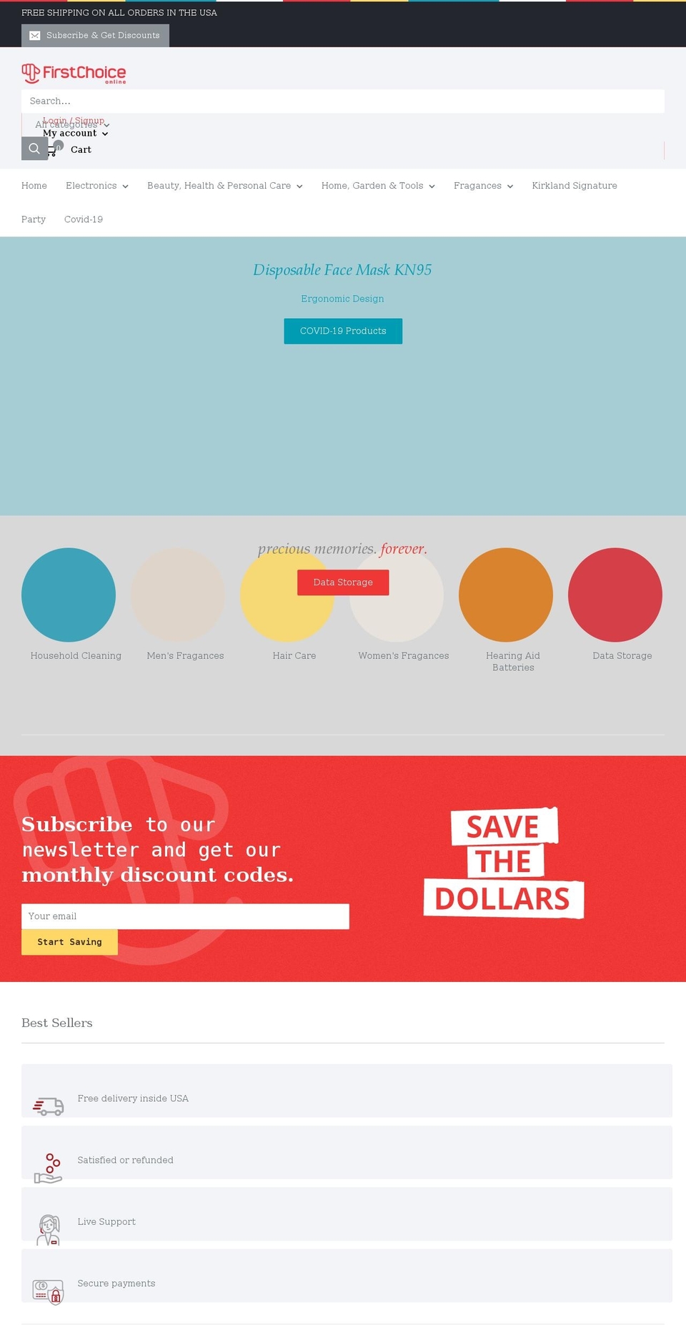firstchoiceonline.com shopify website screenshot