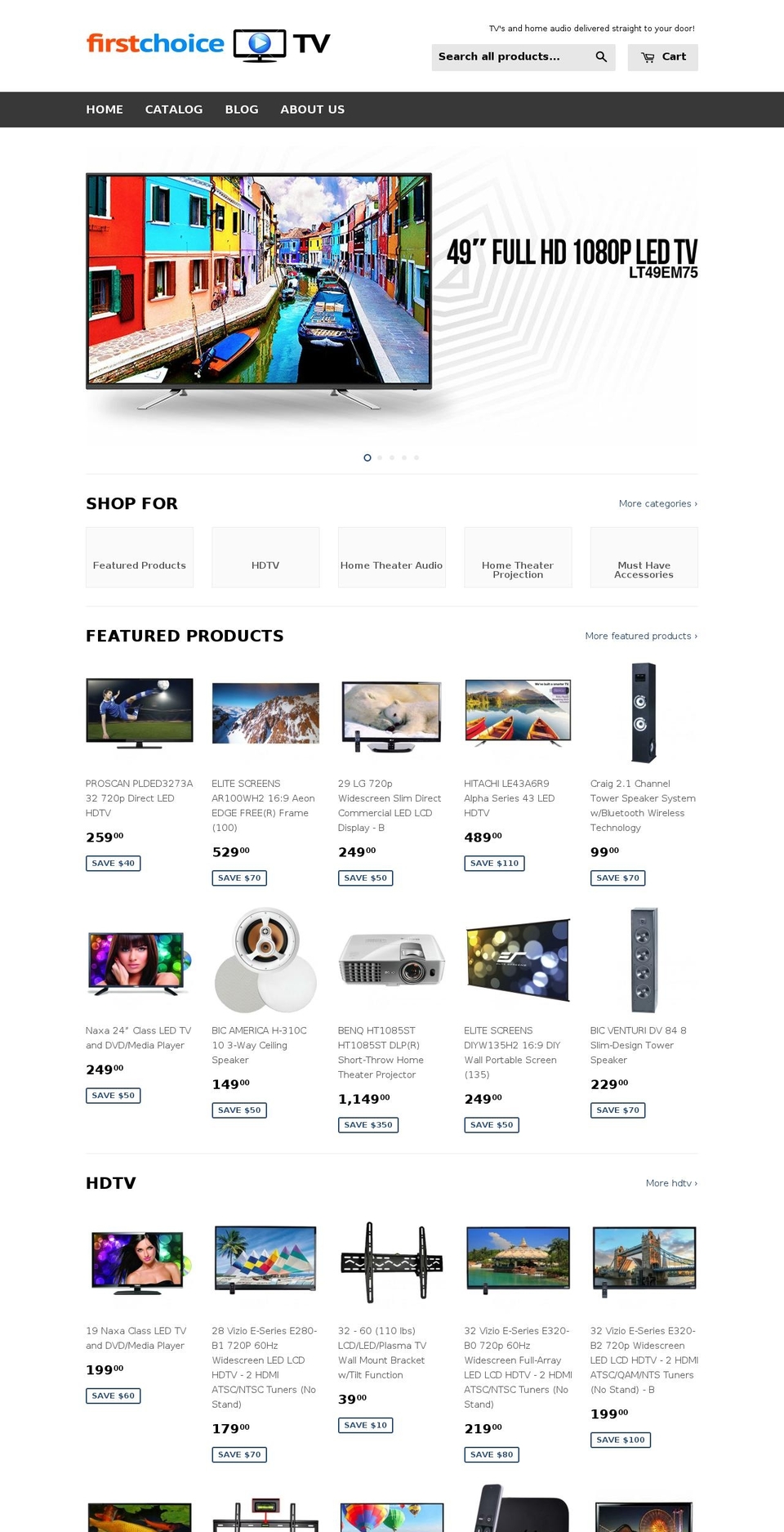 firstchoicetv.com shopify website screenshot