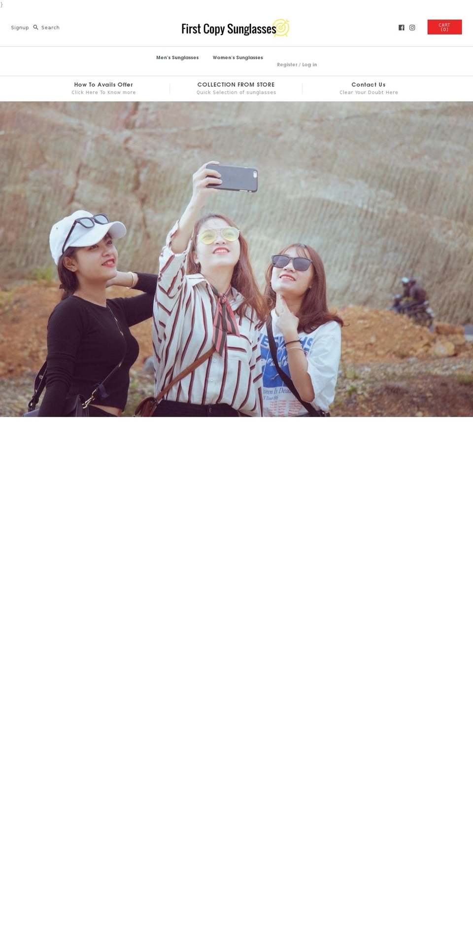 firstcopysunglasses.com shopify website screenshot