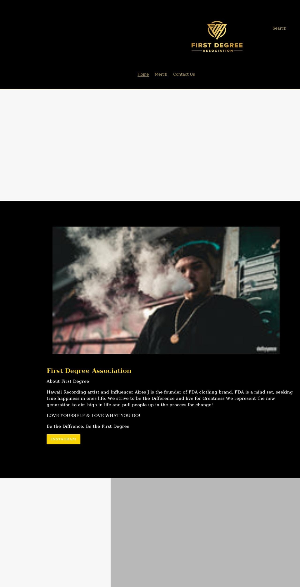 firstdegreeassociation.com shopify website screenshot