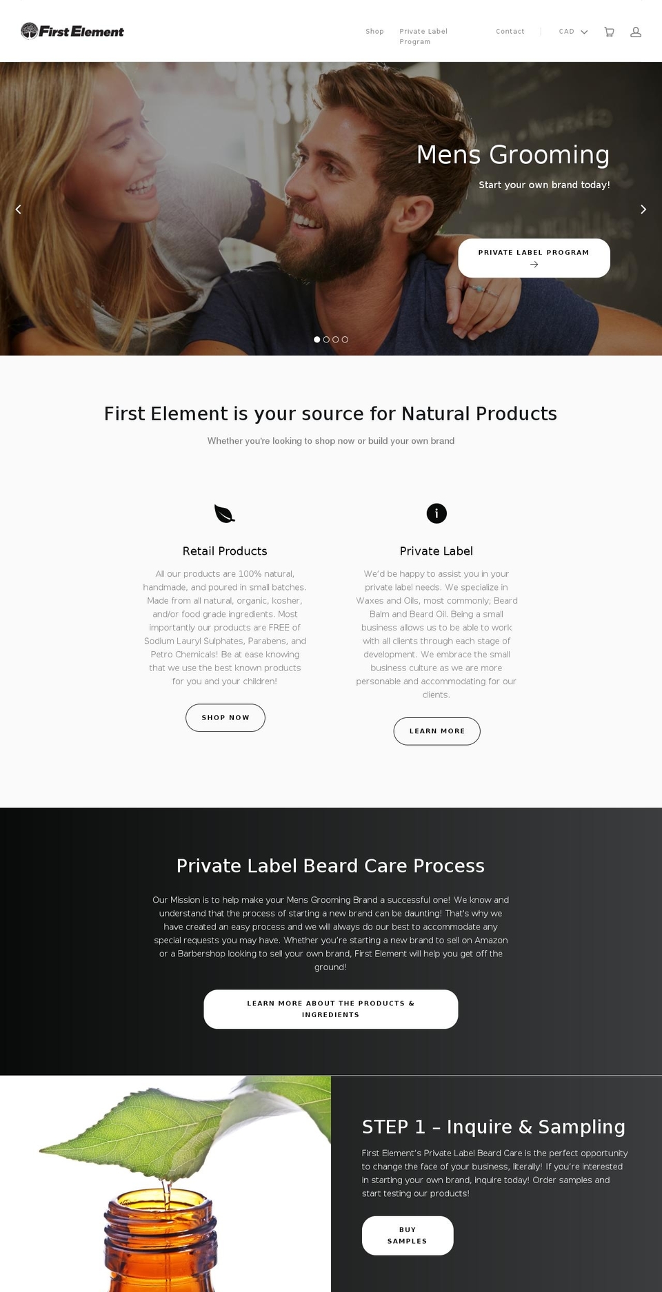 firstelement.ca shopify website screenshot