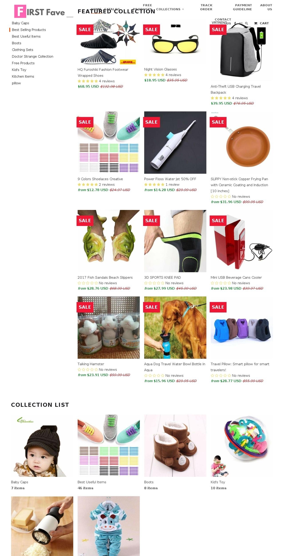 socialstinger.com Shopify theme site example firstfave.co