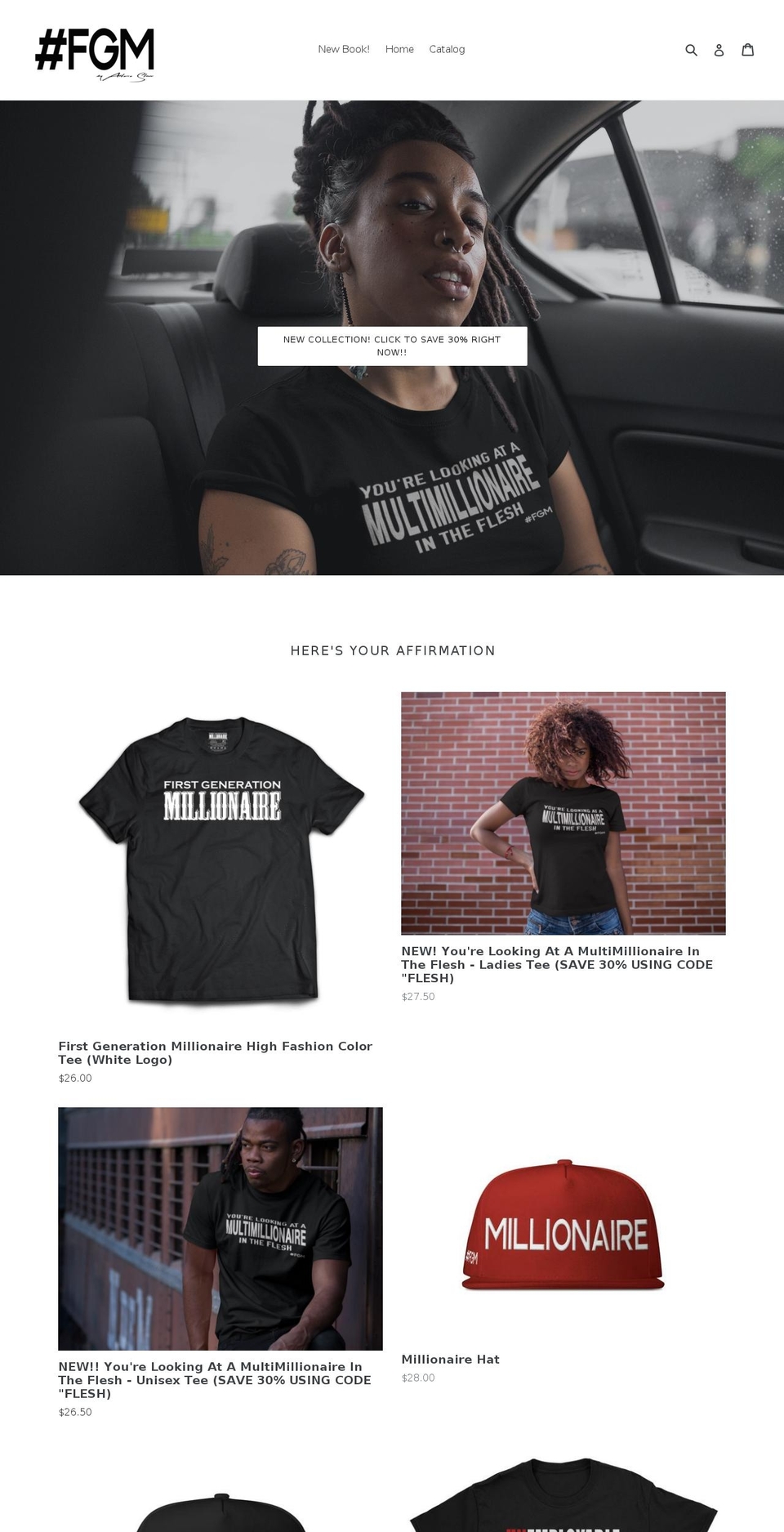 firstgenerationmillionaire.com — Shopify storefront screenshot