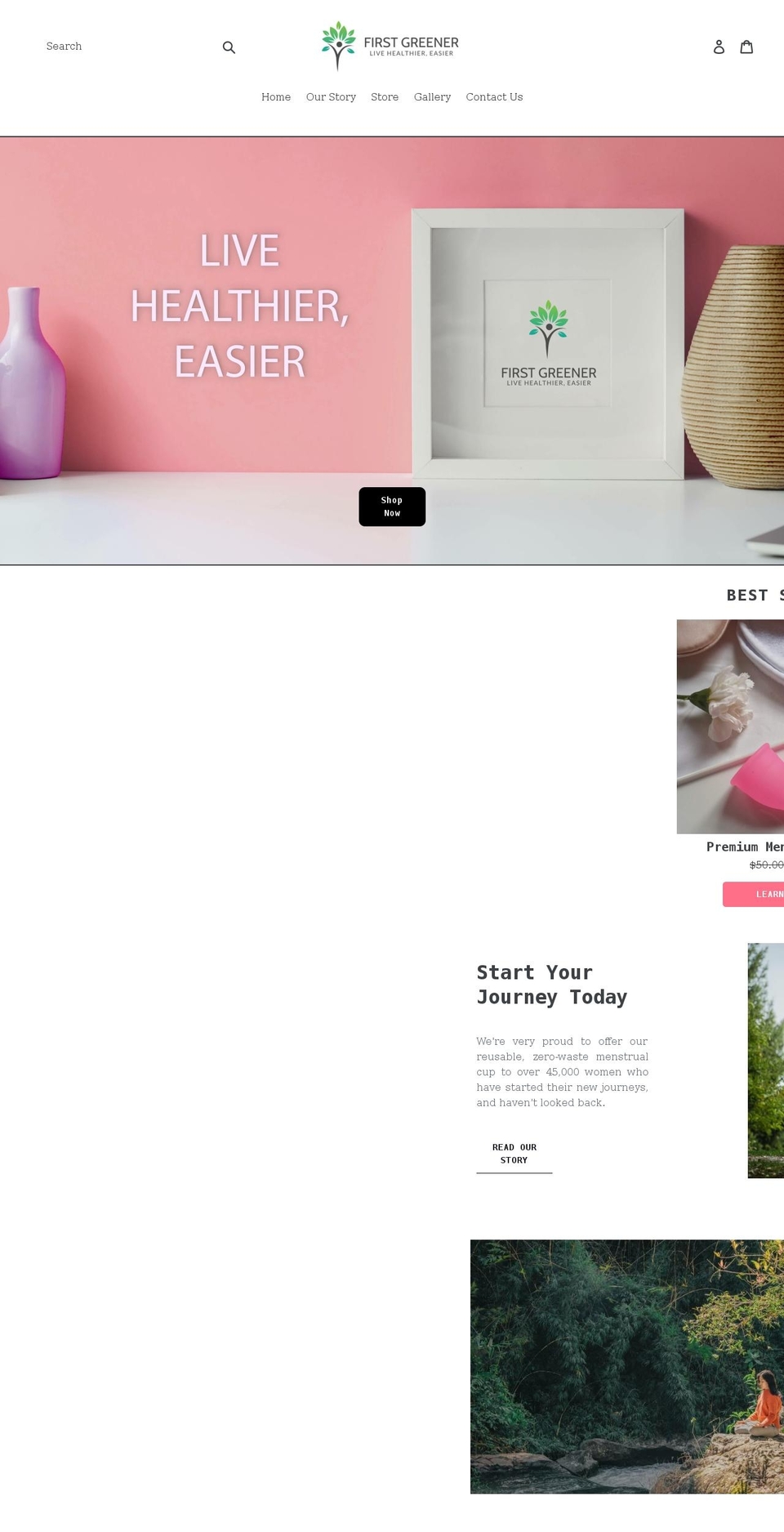 firstgreener.com shopify website screenshot