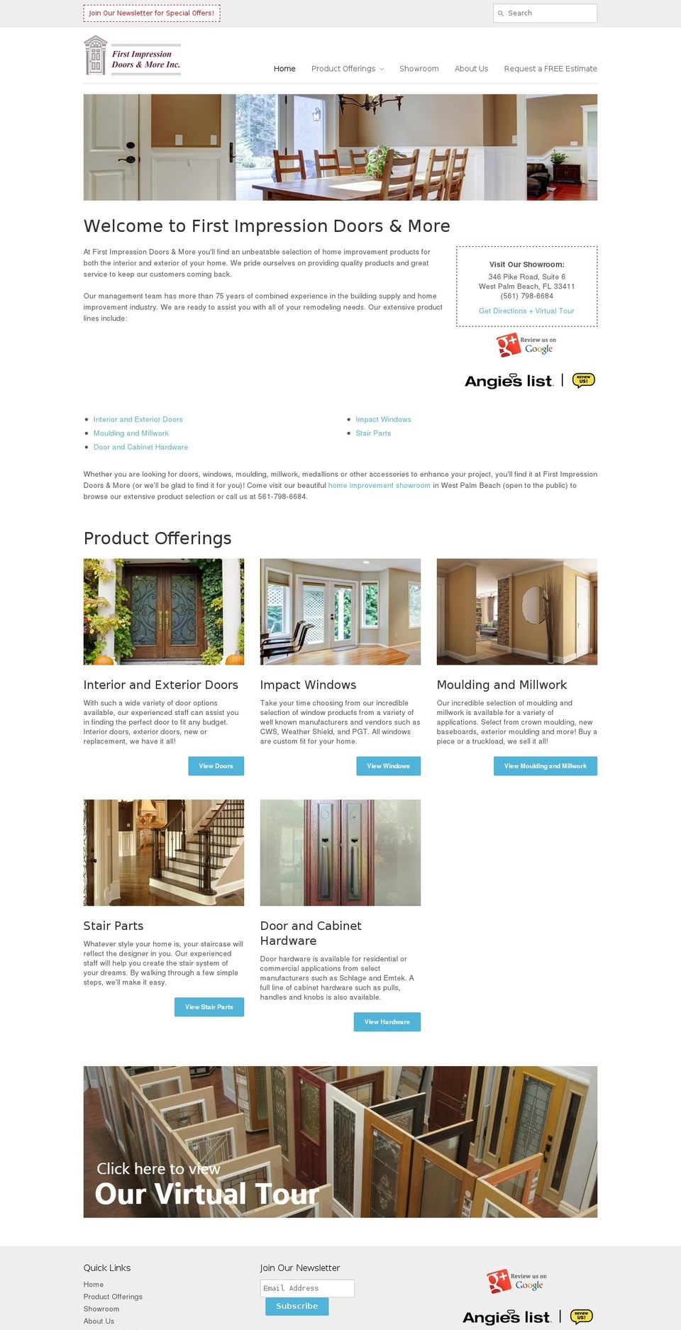 firstimpressiondoorsandmillwork.com shopify website screenshot