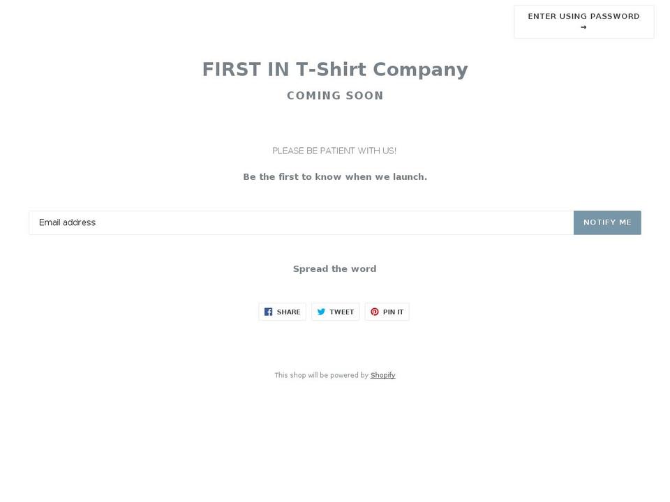 firstintshirtcompany.com — Shopify storefront screenshot