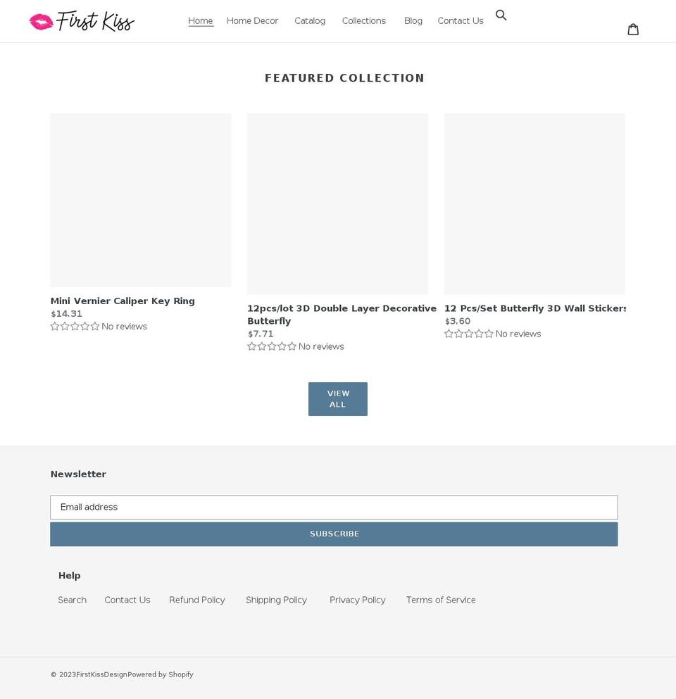 firstkissdesigns.com shopify website screenshot